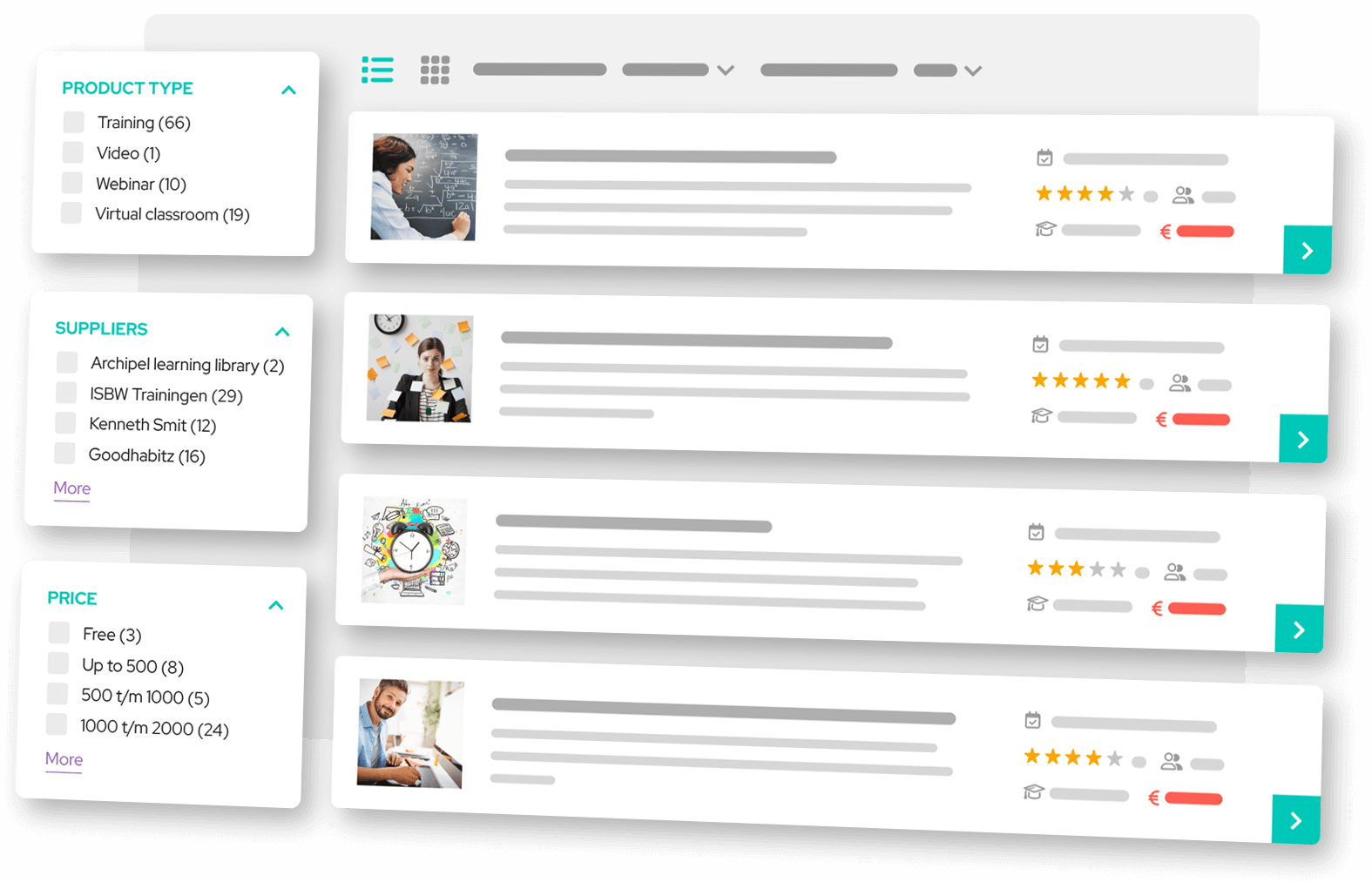 Image of how the content marketplace looks like.